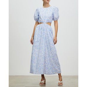 Faithful The Brand Alessandria Midi Dress Blue Martine Floral Print Size 2 (XS)